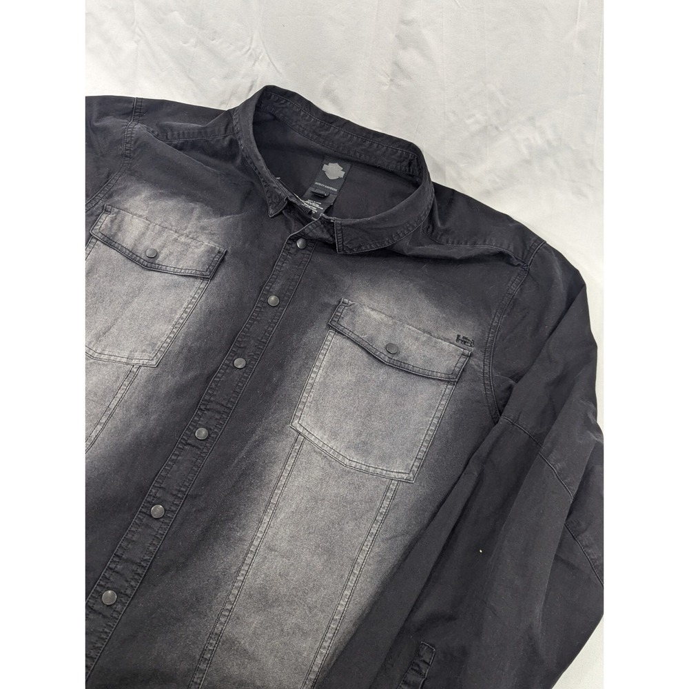 New No Tags Harley Davidson  3XL Heavy Utility Flap Pocket Button Up Long Sleeve